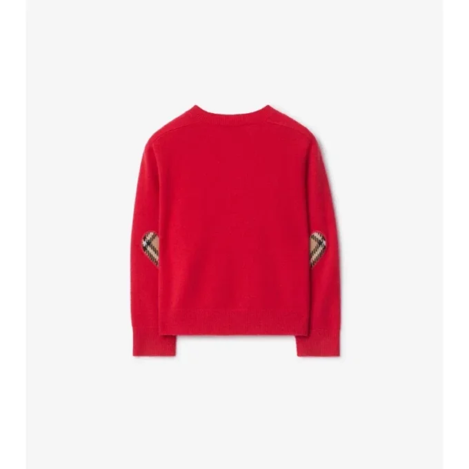 Check Patch Wool Cashmere Cardigan