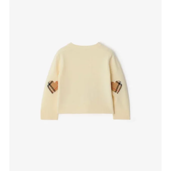 Check Patch Wool Cashmere Cardigan