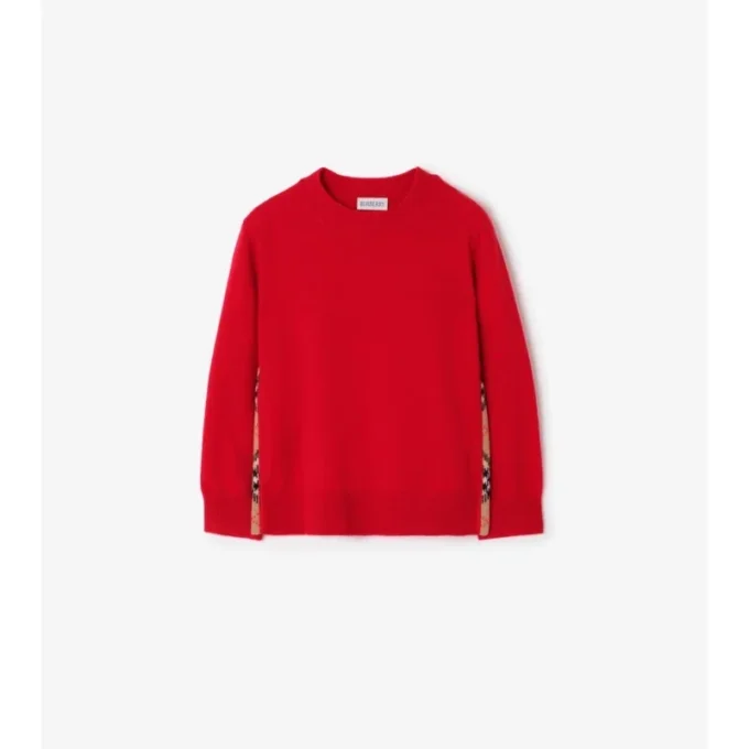 Check Patch Wool Cashmere Sweater