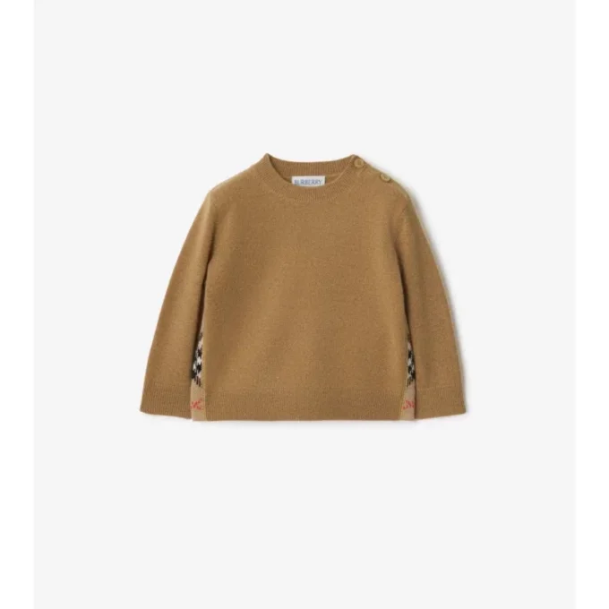 Check Patch Wool Cashmere Sweater