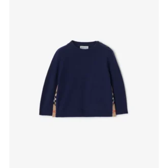 Check Patch Wool Cashmere Sweater