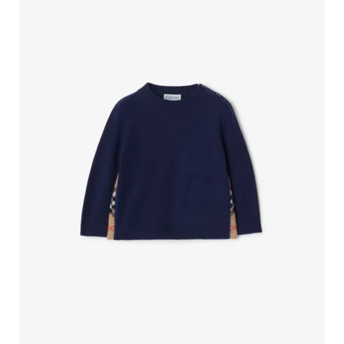 Check Patch Wool Cashmere Sweater