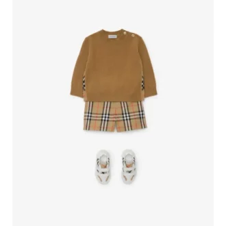 Check Patch Wool Cashmere Sweater