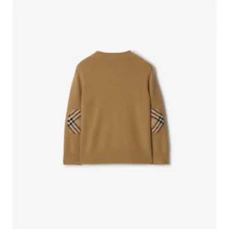 Check Patch Wool Cashmere Sweater