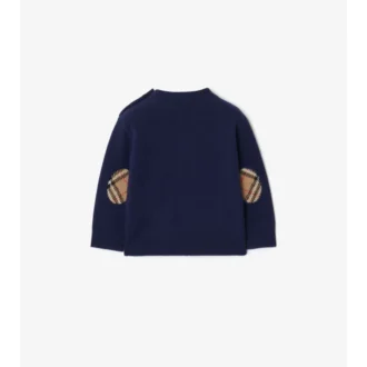 Check Patch Wool Cashmere Sweater