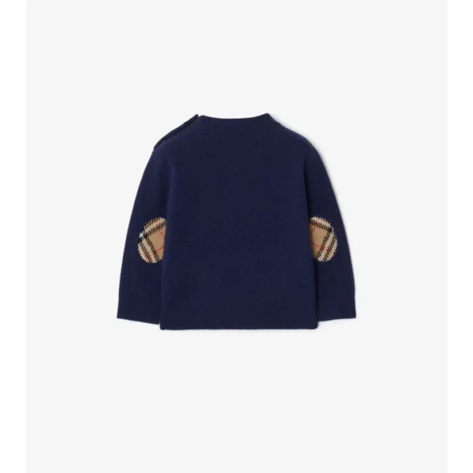 Check Patch Wool Cashmere Sweater