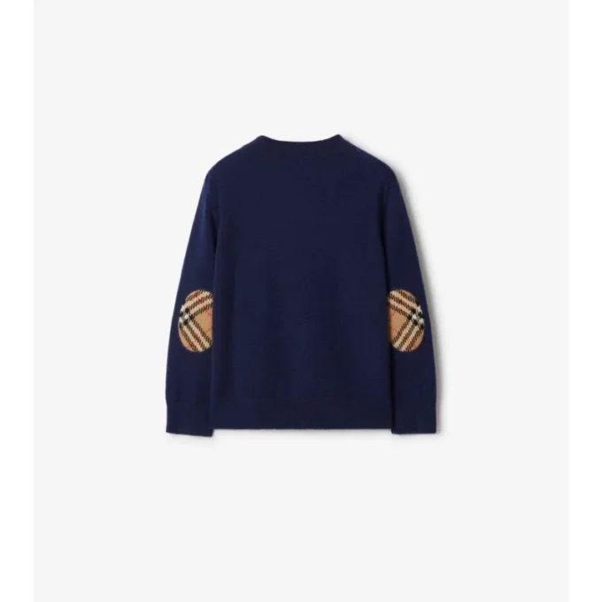 Check Patch Wool Cashmere Sweater