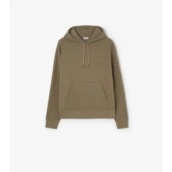 Check Piping Cotton Hoodie