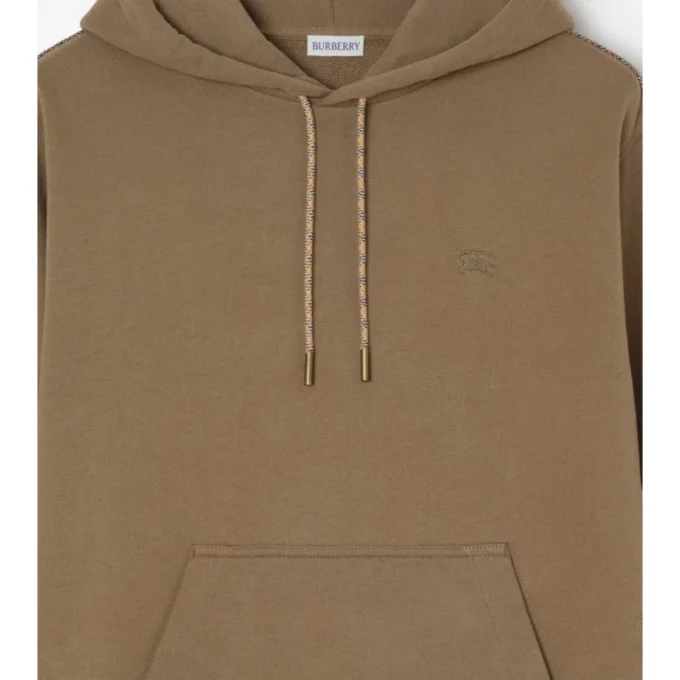 Check Piping Cotton Hoodie