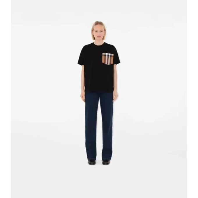 Check Pocket Cotton T-Shirt