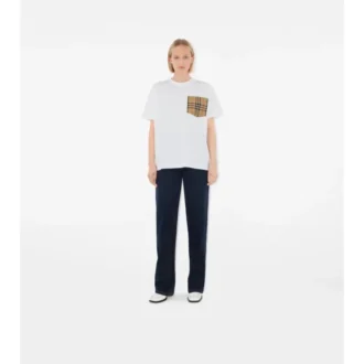 Check Pocket Cotton T-Shirt