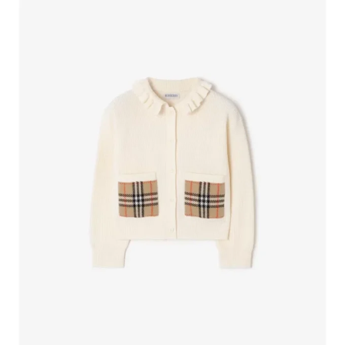 Check Pocket Cotton Wool Cardigan