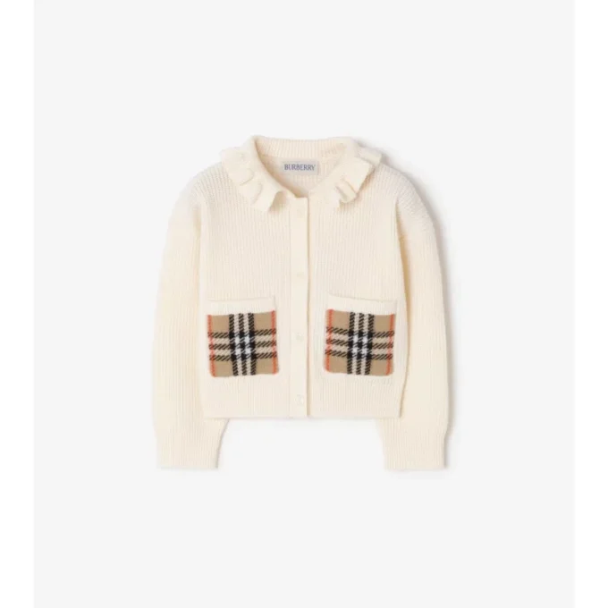 Check Pocket Cotton Wool Cardigan