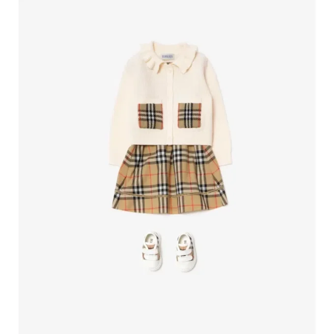 Check Pocket Cotton Wool Cardigan
