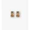 Check Print Hoop Earrings
