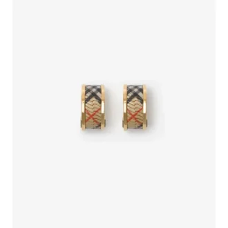 Check Print Hoop Earrings