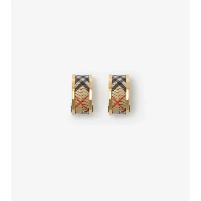 Check Print Hoop Earrings