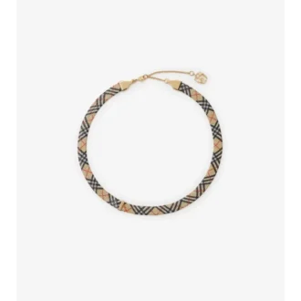 Check Print Necklace