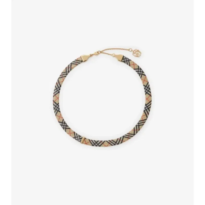 Check Print Necklace