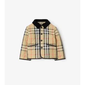Check Quilted Nylon Barn Jacket