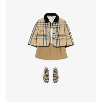 Check Quilted Nylon Barn Jacket