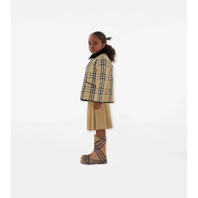 Check Quilted Nylon Barn Jacket