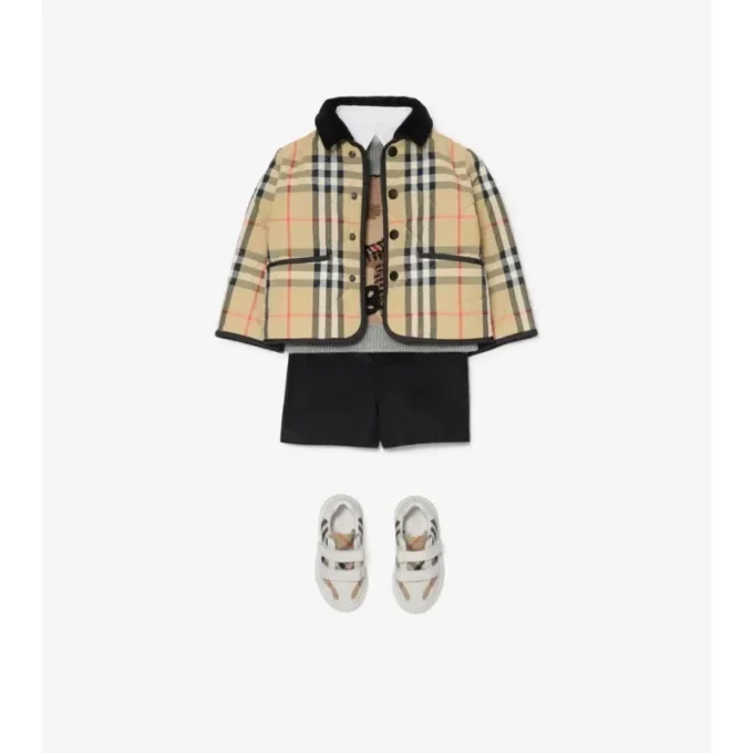 Check Quilted Nylon Barn Jacket