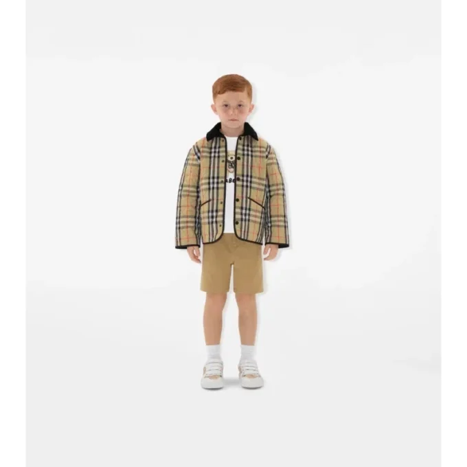 Check Quilted Nylon Barn Jacket