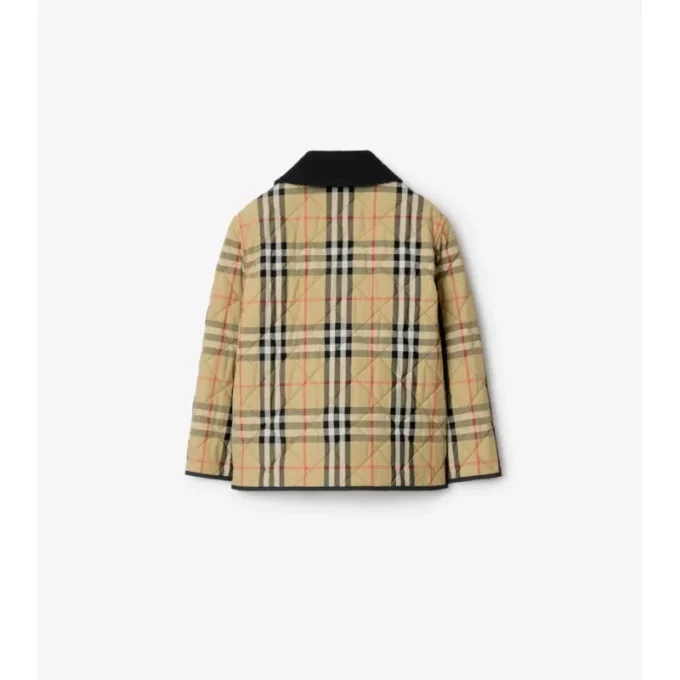 Check Quilted Nylon Barn Jacket