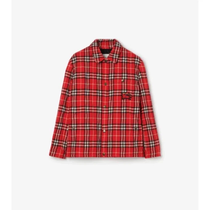 Check Quilted Wool Flannel Jacket