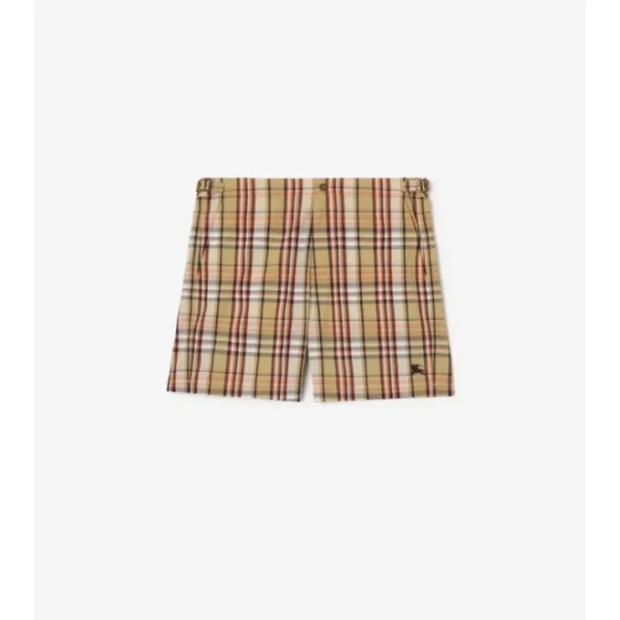 Check Seersucker Swim Shorts
