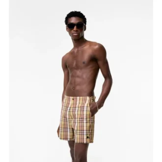 Check Seersucker Swim Shorts
