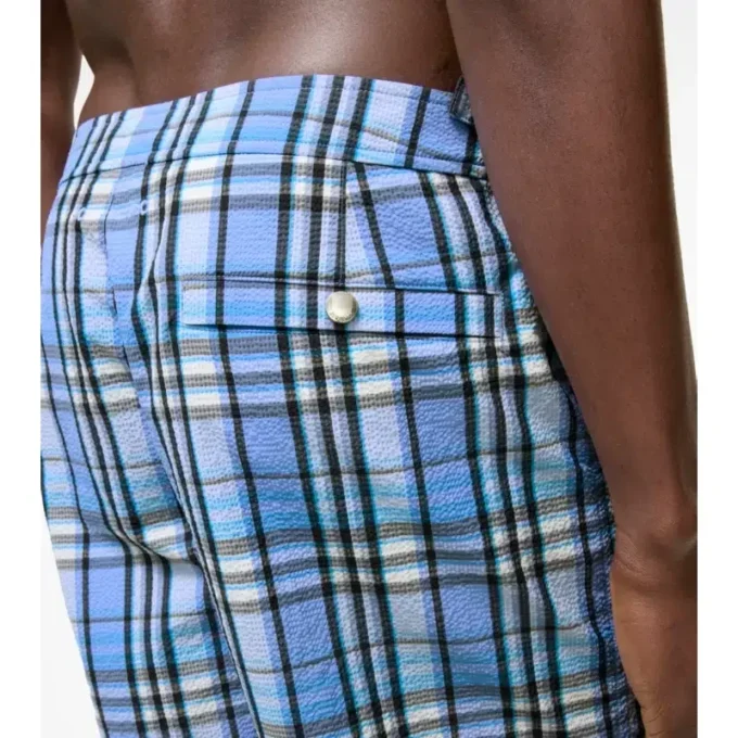 Check Seersucker Swim Shorts