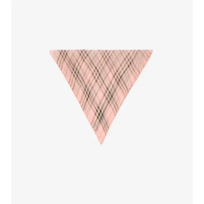 Check Silk Chiffon Scarf