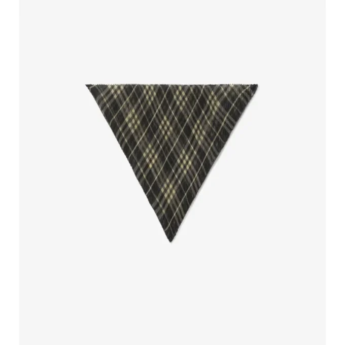 Check Silk Chiffon Scarf