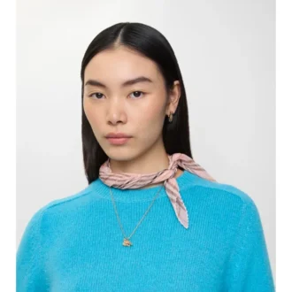 Check Silk Chiffon Scarf
