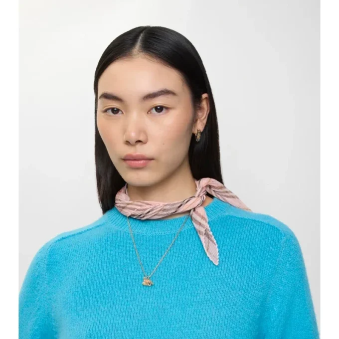 Check Silk Chiffon Scarf