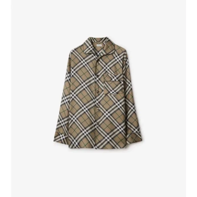 Check Silk Pyjama Shirt