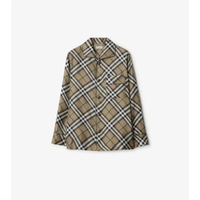 Check Silk Pyjama Shirt