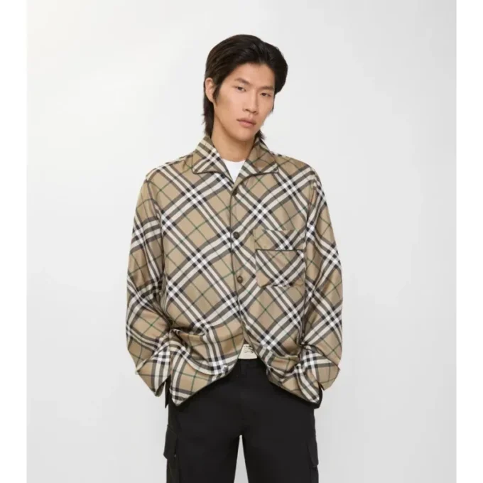 Check Silk Pyjama Shirt