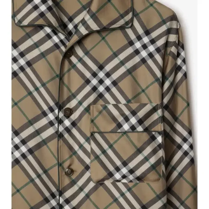 Check Silk Pyjama Shirt