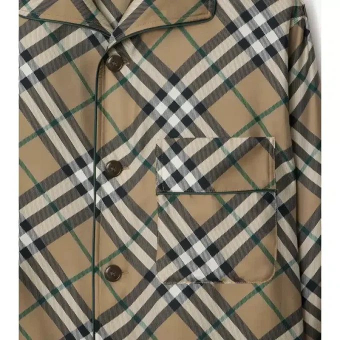 Check Silk Pyjama Shirt