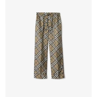 Check Silk Pyjama Trousers