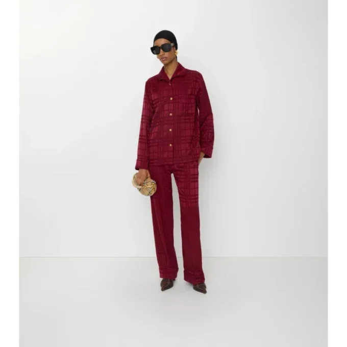 Check Silk Pyjama Trousers