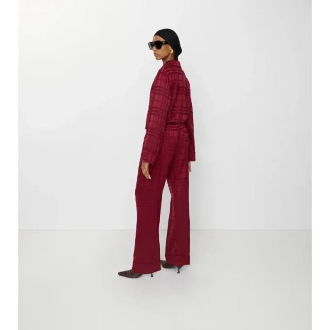 Check Silk Pyjama Trousers