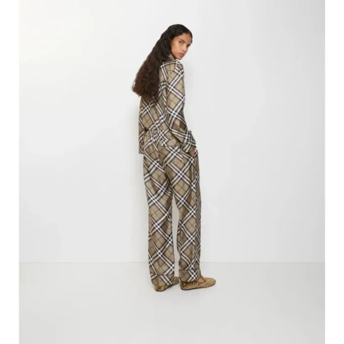 Check Silk Pyjama Trousers