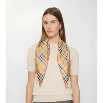 Check Silk Scarf