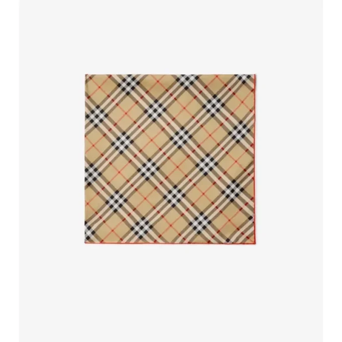 Check Silk Scarf