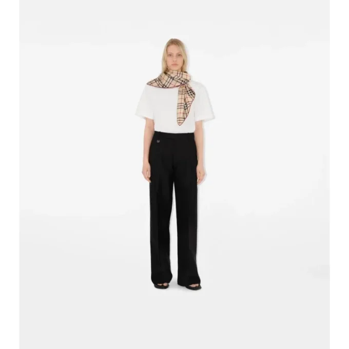 Check Silk Scarf