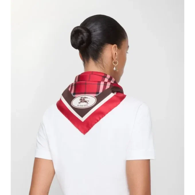 Check Silk Scarf